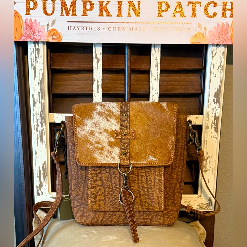 Myra Bag-Mesa Terra Leather and Hairon Bag